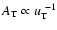$A_{\rm T} \propto u_{\rm T}^{~-1}$