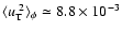 $\langle u_{\rm T}^{~2} \rangle _{\phi} \simeq 8.8 \times 10^{-3}$