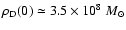 $\rho_{\rm D}(0) \simeq 3.5 \times 10^8~
M_{\odot}$