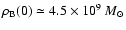 $\rho_{\rm B}(0) \simeq 4.5 \times 10^9~M_{\odot}$