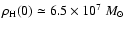 $\rho_{\rm H}(0) \simeq 6.5 \times 10^{7}~M_{\odot}$