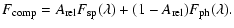 $\displaystyle %
F_{\rm comp} = A_{\rm rel} F_{\rm sp}(\lambda) + (1 - A_{\rm rel}) F_{\rm ph}(\lambda).$