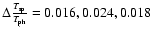 $\Delta \frac{T_{\rm sp}}{T_{\rm ph}}=0.016, 0.024, 0.018$
