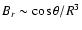 $B_r\sim \cos\theta/R^3$