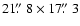 $21\hbox{$.\!\!^{\prime\prime}$ }8\times17\hbox{$.\!\!^{\prime\prime}$ }3$