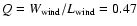 $Q = W_{\rm wind}/L_{\rm wind} = 0.47$