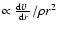 $\propto \frac{{\rm d}\mbox{$\varv$ }}
{{\rm d}r}/\rho r^2$