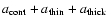 $a_{\rm cont} + a_{\rm thin} + a_{\rm thick}$