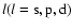 $l(l=\rm s,p,d)$