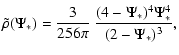 $\displaystyle \tilde\rho(\Psi_*)
=
\frac{3}{256\pi}~\frac{(4-\Psi_*)^4\Psi_*^4}{(2-\Psi_*)^3},$