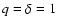 $q=\delta=1$
