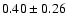 $0.40 \pm 0.26$