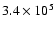 $3.4 \times 10^5$