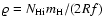 $\varrho = N_{{\rm H {\sc i}}} m_{{\rm H}} / (2 R f)$