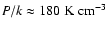 $P / k \approx 180 \; {\rm K ~ cm^{-3}}$