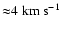 ${\approx} 4 \; {\rm km ~ s^{-1}}$
