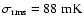 $\sigma_{{\rm rms}} = 88 \; {\rm mK}$
