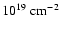$10^{19} \; {{\rm cm}^{-2}}$