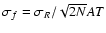 $\sigma_f=\sigma_R/\sqrt{2N} A T$