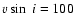$v\sin~i= 100$