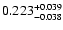 $\rm0.223_{-0.038}^{+0.039}$
