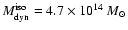 $M_{\rm dyn}^{\rm iso} = 4.7 \times 10^{14}~ M_{\odot}$