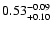 $\rm0.53^{-0.09}_{+0.10}$