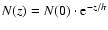 $N(z)=N(0)\cdot {\rm e}^{-z/h}$