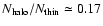 $N_{\rm halo}/N_{\rm thin}\simeq0.17$