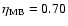 $\eta_{\rm MB}=0.70$