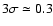 $3\sigma\simeq 0.3$