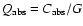 ${Q_{\rm abs}=C_{\rm abs}/G}$