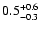$\rm0.5_{-0.3}^{+0.6}$