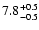 $\rm 7.8_{-0.5}^{+0.5}$