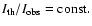 $I_{\rm th}/I_{\rm obs} = {\rm const.}$