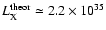 $L_{\rm X}^{\rm theor} \simeq 2.2 \times 10^{35}$