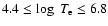 $4.4 \le \log ~T_{\rm e} \le 6.8$