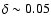 $\delta \sim 0.05$