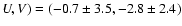 $U,V) = (-0.7\pm3.5, -2.8\pm2.4)$