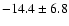 $ -14.4 \pm 6.8 $