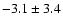 $ -3.1 \pm 3.4 $