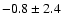 $ -0.8 \pm 2.4 $