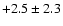 $ +2.5 \pm 2.3 $