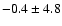 $ -0.4 \pm 4.8 $