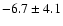 $ -6.7 \pm 4.1 $
