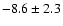 $ -8.6 \pm 2.3 $