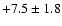 $ +7.5 \pm 1.8 $
