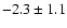 $ -2.3 \pm 1.1 $