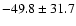 $ -49.8 \pm 31.7 $
