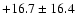 $ +16.7 \pm 16.4 $